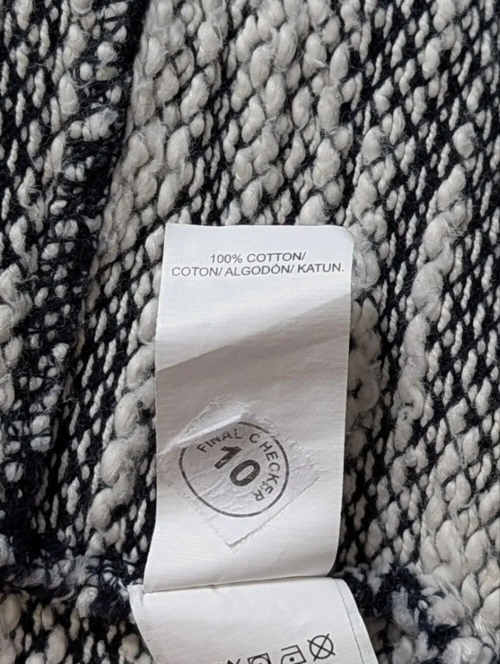 Lucky Brand Womens Navy Blue Heather Gray Open Front Shawl Collar Cardigan Small